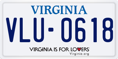 VA license plate VLU0618