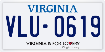VA license plate VLU0619