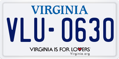 VA license plate VLU0630