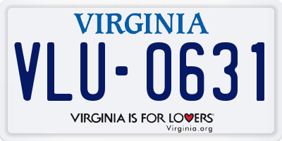 VA license plate VLU0631