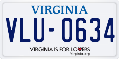 VA license plate VLU0634