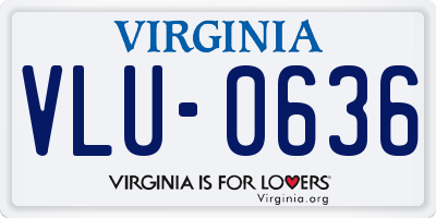 VA license plate VLU0636