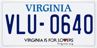 VA license plate VLU0640