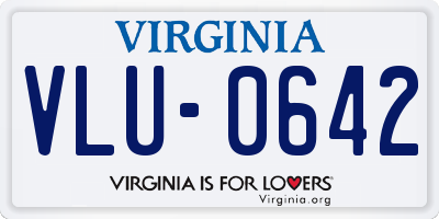 VA license plate VLU0642