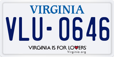 VA license plate VLU0646
