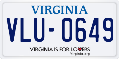 VA license plate VLU0649