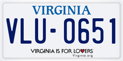 VA license plate VLU0651
