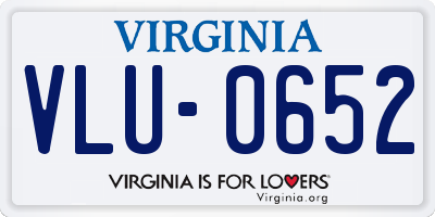 VA license plate VLU0652