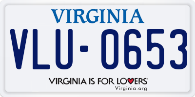 VA license plate VLU0653