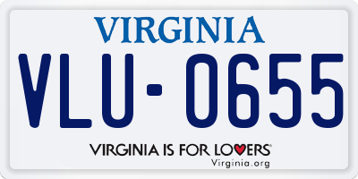VA license plate VLU0655