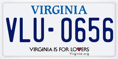 VA license plate VLU0656