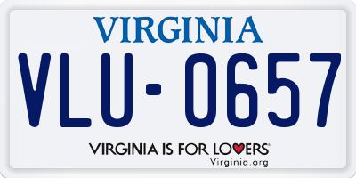VA license plate VLU0657
