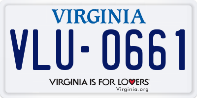 VA license plate VLU0661