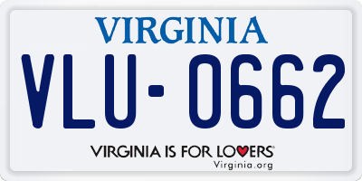 VA license plate VLU0662