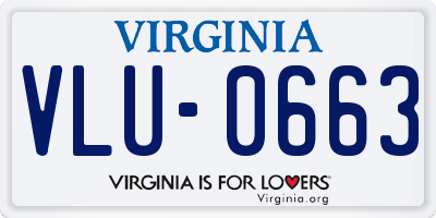 VA license plate VLU0663