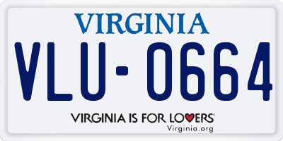 VA license plate VLU0664