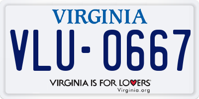 VA license plate VLU0667