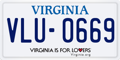VA license plate VLU0669