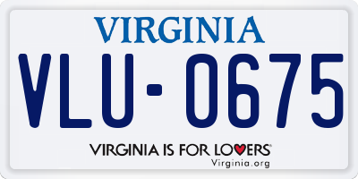VA license plate VLU0675