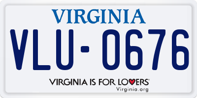 VA license plate VLU0676