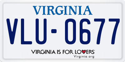 VA license plate VLU0677