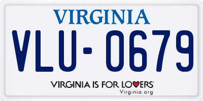 VA license plate VLU0679