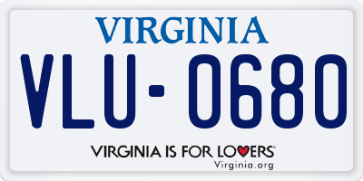 VA license plate VLU0680