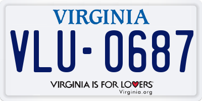 VA license plate VLU0687