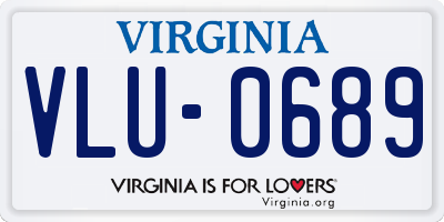VA license plate VLU0689