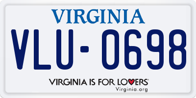 VA license plate VLU0698