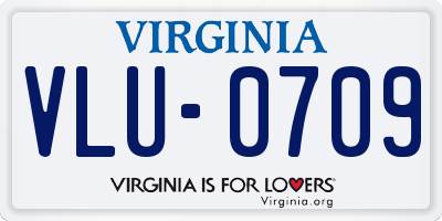 VA license plate VLU0709