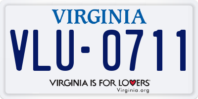 VA license plate VLU0711