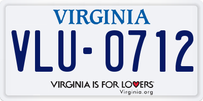 VA license plate VLU0712