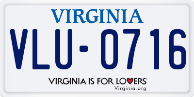 VA license plate VLU0716