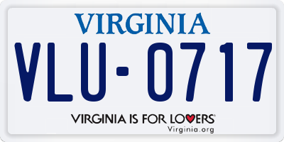 VA license plate VLU0717