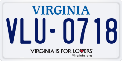VA license plate VLU0718