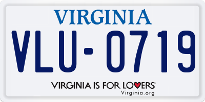 VA license plate VLU0719