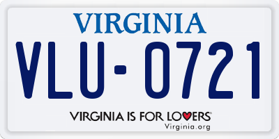 VA license plate VLU0721