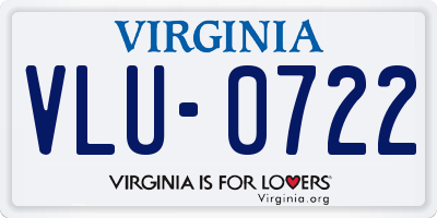 VA license plate VLU0722