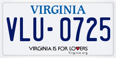 VA license plate VLU0725