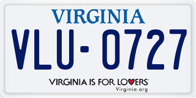 VA license plate VLU0727