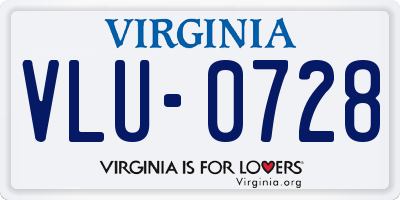 VA license plate VLU0728