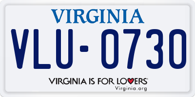 VA license plate VLU0730