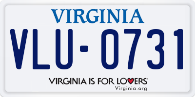 VA license plate VLU0731