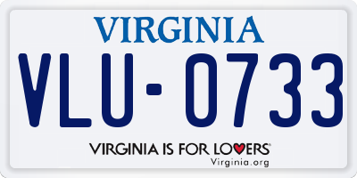 VA license plate VLU0733