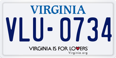 VA license plate VLU0734