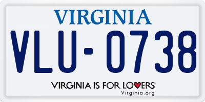 VA license plate VLU0738