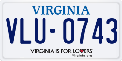 VA license plate VLU0743