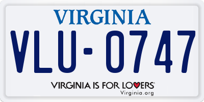 VA license plate VLU0747