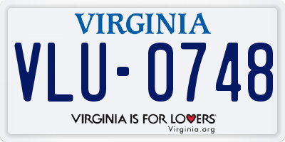 VA license plate VLU0748